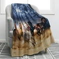 thumbnail image 1 of Horse Vintage Red Blanket Smooth Soft Print Throw Blanket for Sofa Chair Bed Office Travelling Camping Women Gift 50"x60", 1 of 6