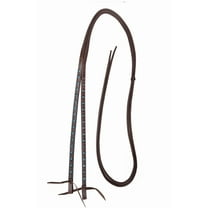 Horse Western 7ft Brown Show Split Leather Reins Turquoise Rhinestones 66RT22TR
