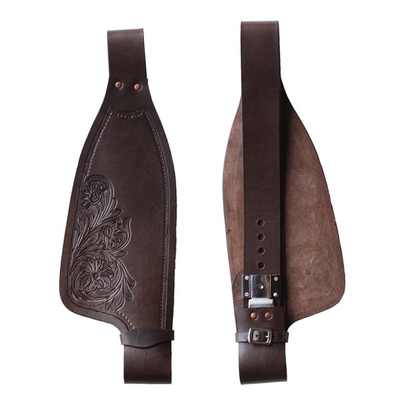 Horse Western Adult Floral Tooled Brown Leather Replacement Saddle Fenders 5257DB