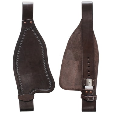 CHALLENGER Western Saddle Fenders - Dark Tan Tooled Leather Replacement Fenders