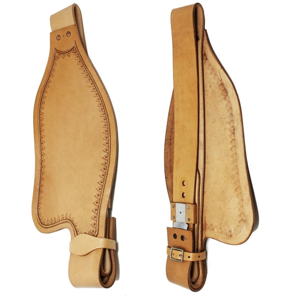 Horse Western Adult Tooled Leather Replacement Saddle Fender Pair 5216TAN