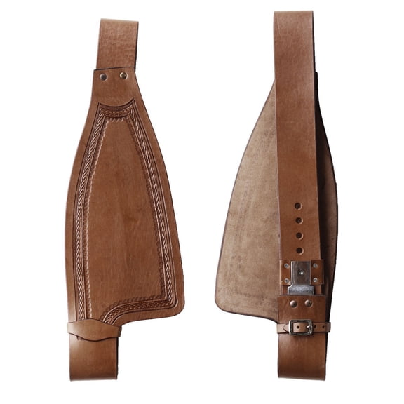 Horse Western Adult Tooled Light Brown Leather Replacement Saddle Fenders 5256LB