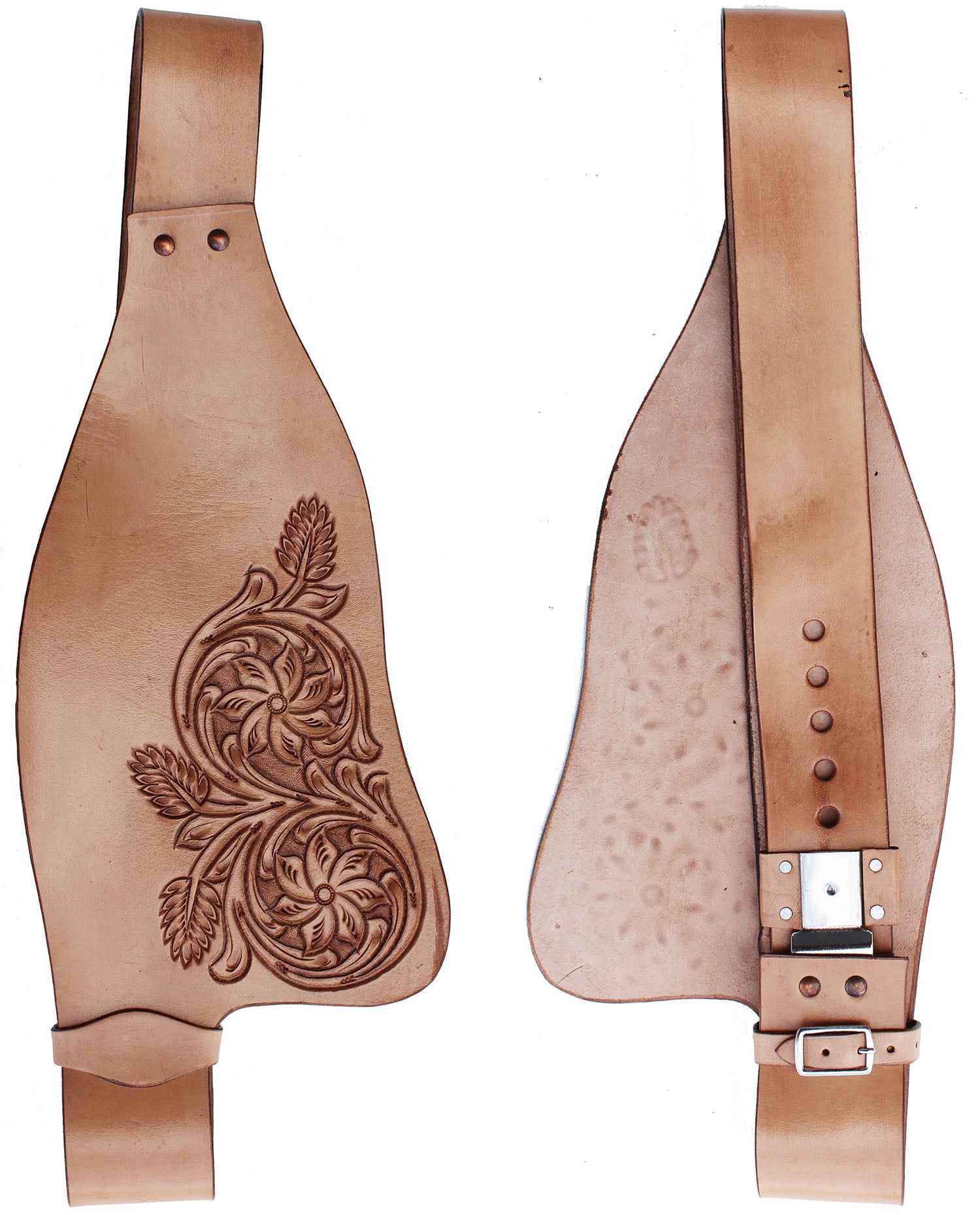 Paire De Quartiers De Selle Western En Cuir – Roughout – Remplacement – Ridex