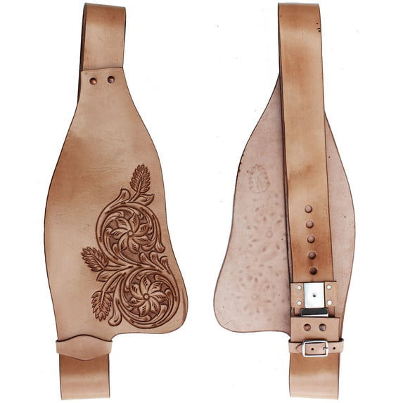 Horse Western Adult Tooled Tan Leather Replacement Saddle Fenders Pair 5224TN