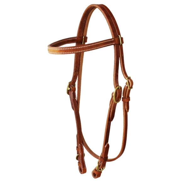Horse Western Challenger USA Hermann Oak Leather Headstall with Buckle Ends 975H102