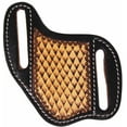 thumbnail image 1 of Horse Western Fashion Handcrafted Diamond Basket Weave Full Grain Black Leather 3"  Sheath Holder   Pouch with 2" Belt Slits 29FK12, 1 of 2