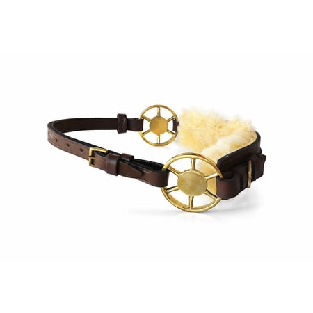 Horse Western Fleece Padded Brown Leather Brass Cheeks Adjustable Hackamore 35H46