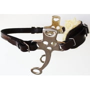 Horse Western Fleece Padded Brown Leather Stainless Steel Adjustable Hackamore 7 Cheeks 35H38