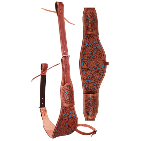 Horse Western Floral Tooled Leather Rear Flank Saddle Cinch w/ Billets 9772TI