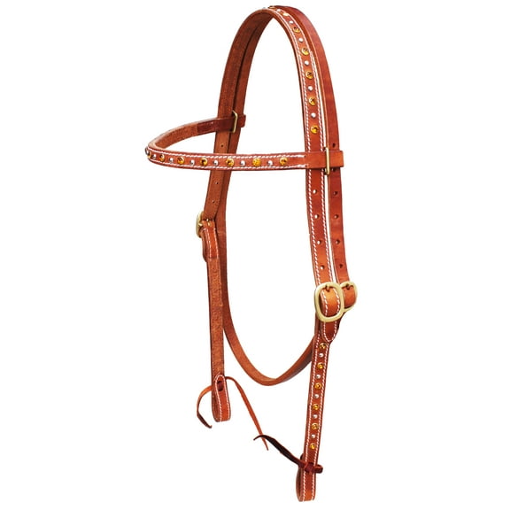 Horse Western Leather Horse USA Challenger Tack Headstall Bridle Orange Bling 78201OR