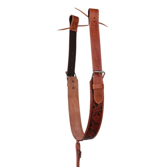 Horse Western Leather Tooled Back Rear Cinch Flank Girth w/ Off Billets 9762A