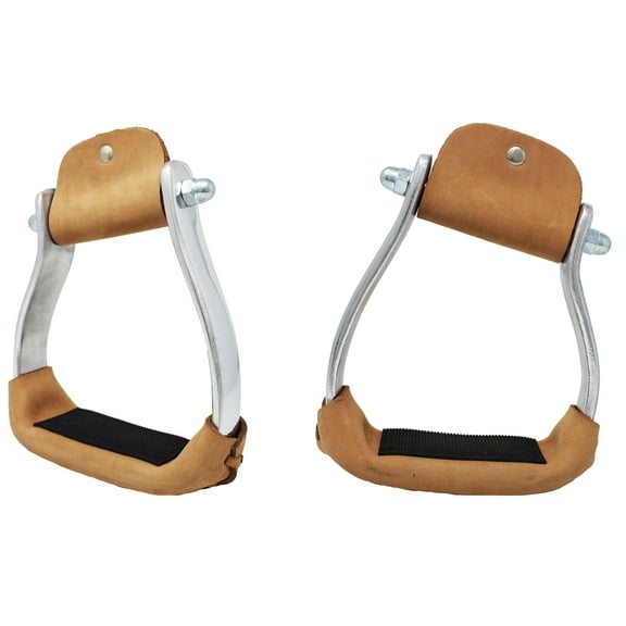 Horse Western Light-Weight Aluminum Angled Slanted Barrel Race Stirrups 51135SL
