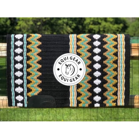 Horse Western Ranch Saddle pad/New Zealand Wool Western Saddle Blanket Top Wool Pad Sensor Flex (Customization Available)