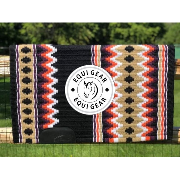 Horse Western Ranch Saddle pad/New Zealand Wool Western Saddle Blanket Top Wool Pad Sensor Flex (Customization Available)