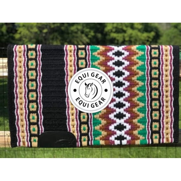 Horse Western Ranch Saddle pad/New Zealand Wool Western Saddle Blanket Top Wool Pad Sensor Flex (Customization Available)