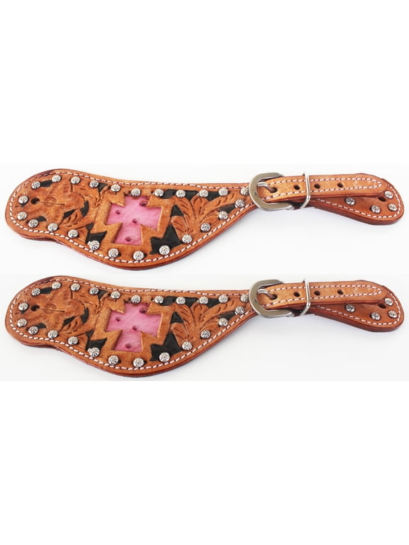 Horse Western Riding Cowboy Boots Leather Spur Straps Tack 7413