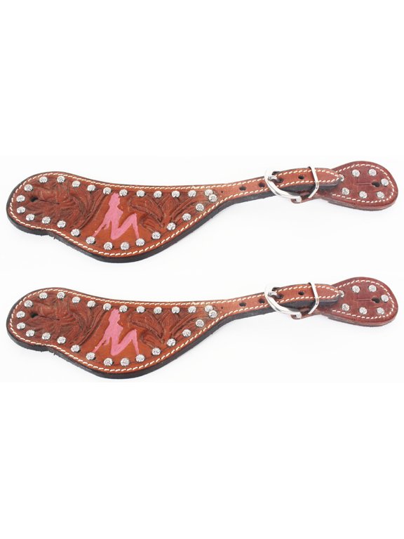Horse Western Riding Cowboy Boots Leather Spur Straps Tack 7423