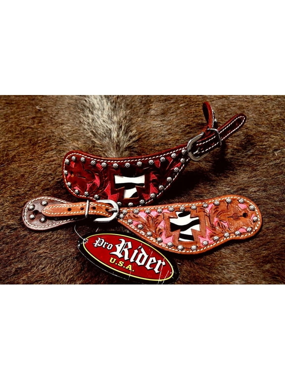 Horse Western Riding Cowboy Boots Leather Spur Straps Tack 7427