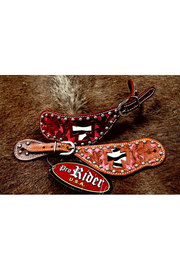 Horse Western Riding Cowboy Boots Leather Spur Straps Tack 7427