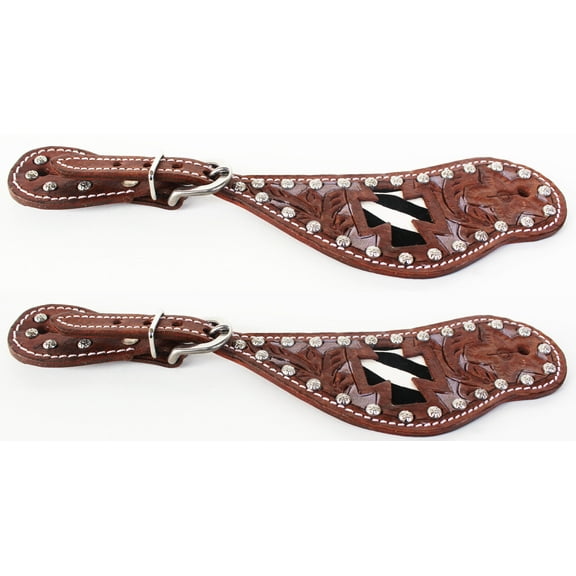 Horse Western Riding Cowboy Boots Leather Spur Straps Tack  7433