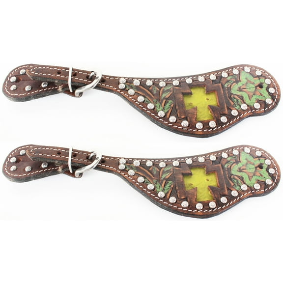 Horse Western Riding Cowboy Boots Leather Spur Straps Tack  7468
