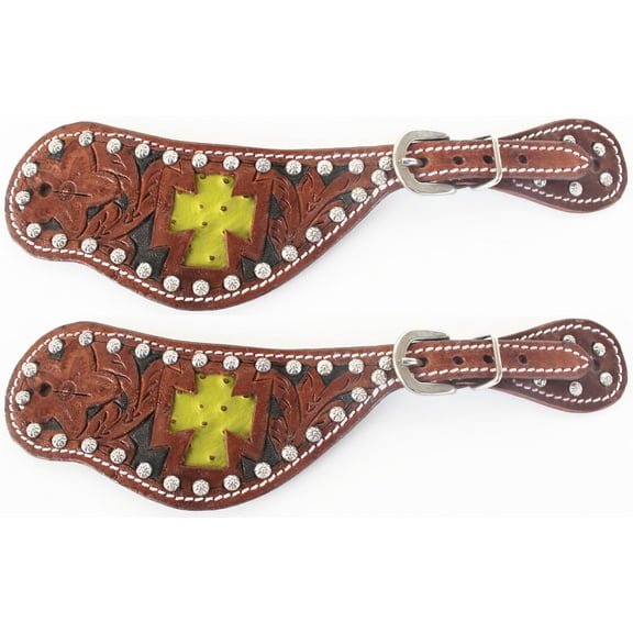 Horse Western Riding Cowboy Boots Leather Spur Straps Tack  7469