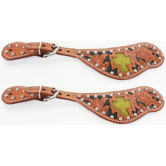 Horse Western Riding Cowboy Boots Leather Spur Straps Tack  7478