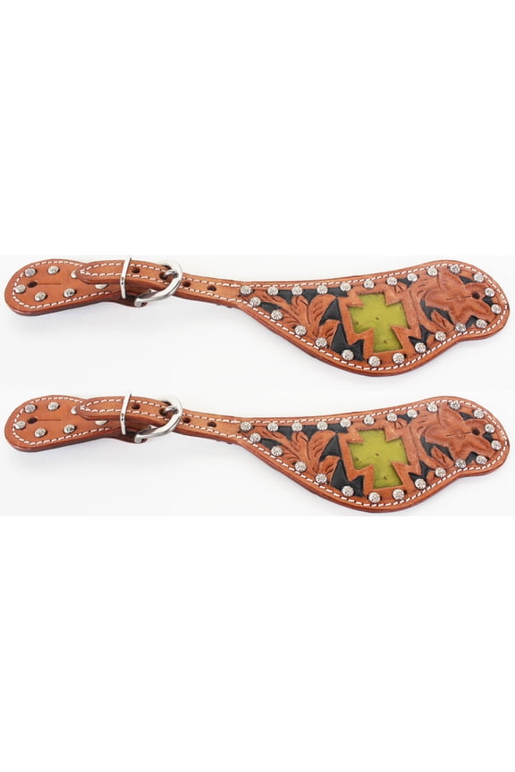 Horse Western Riding Cowboy Boots Leather Spur Straps Tack 7478