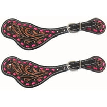 Horse Western Riding Cowgirl Boots Leather Spur Straps Tack Rodeo 7421