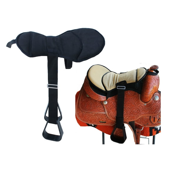 Horse Western Saddle Youth Neoprene Padded Seat Buddy Stirrups Black 5138TS01BK