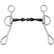 Horse Western Sweet Iron 5" Mouth Dog Bone Snaffle w/ Copper Roller 35313B