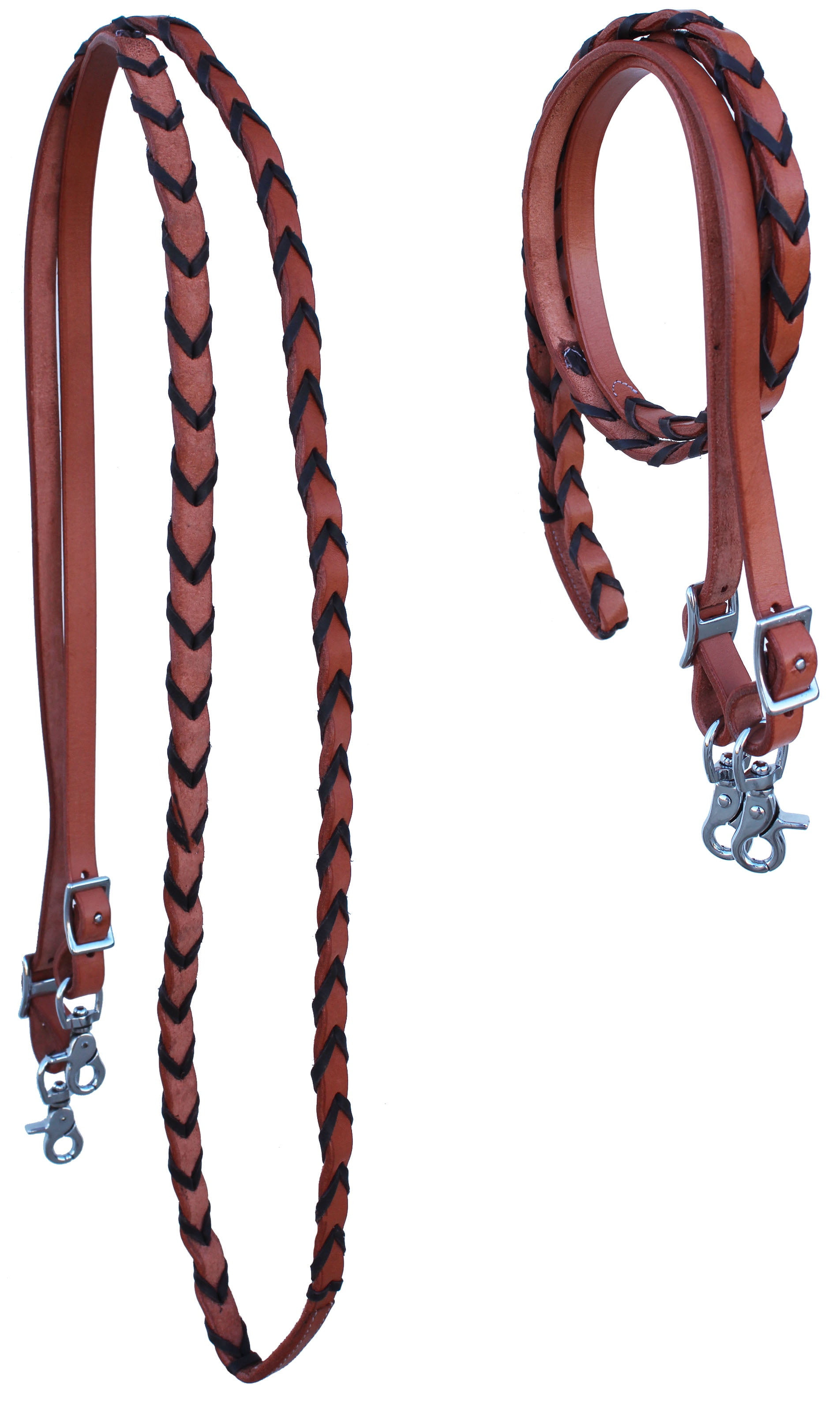 Rênes Lacées Cuir Pour Cheval - 8 Pieds - Concours Tonneau - Western - NEUVES