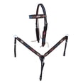 thumbnail image 1 of Horse Western Tooled Leather Headstall Bridle Breast Collar Set 78FK17B, 1 of 4
