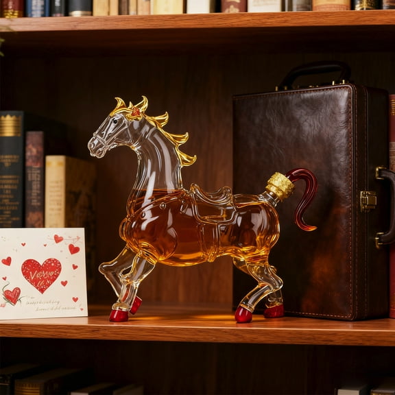 Horse Whiskey Decanter, 250 ml Lead-Free Portable Whiskey Flask for Parties, Home Bars & Gifting, Sealed Design to Retain Flavor, Ideal Gift