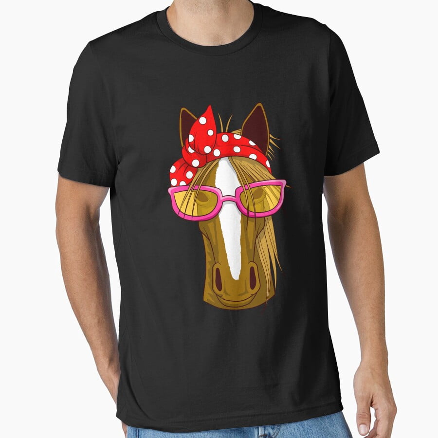 Horse With Bandana Horseback Riding Equestrian Farm Country Style Unisex T-Shirt, S-5XL