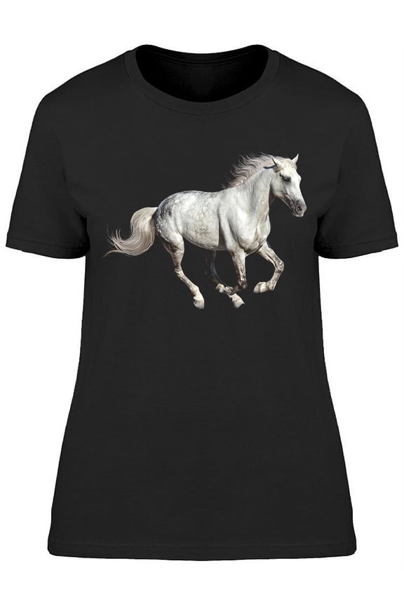 Horse With Long Mane  T-Shirt Women -Image by Shutterstock Women T-Shirt, Female Small