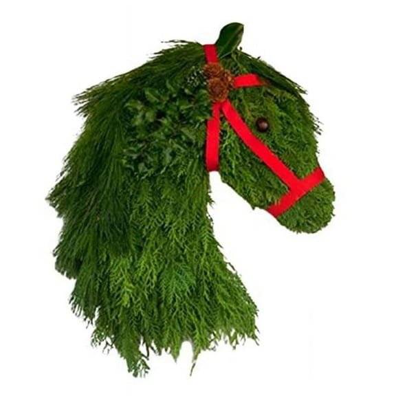 Horse Wreaths for Front Door Beautiful Christmas Horse Christmas Training Horse Wreath, Artificial Wreaths
