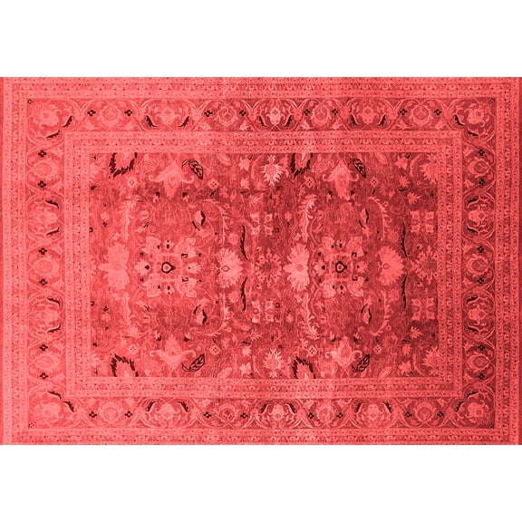 Ahgly Company Indoor Rectangle Oriental Red Traditional Area Rugs, 7' x 9'