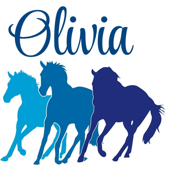 Horse Yard Barn Animal Animals Horses Customized Wall Decal - Custom Vinyl Wall Art - Personalized Name - Baby Girls Boys Kids Bedroom Wall Decal Room Decor Wall Stickers Decoration Size (20x20 inch)