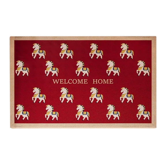 Horse Zodiac Year Themed Area Rug For Home Floor Mat With Modern Design