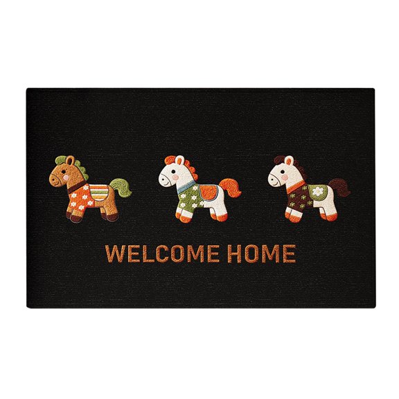 Horse Zodiac Year Themed Area Rug For Home Floor Mat With Modern Design