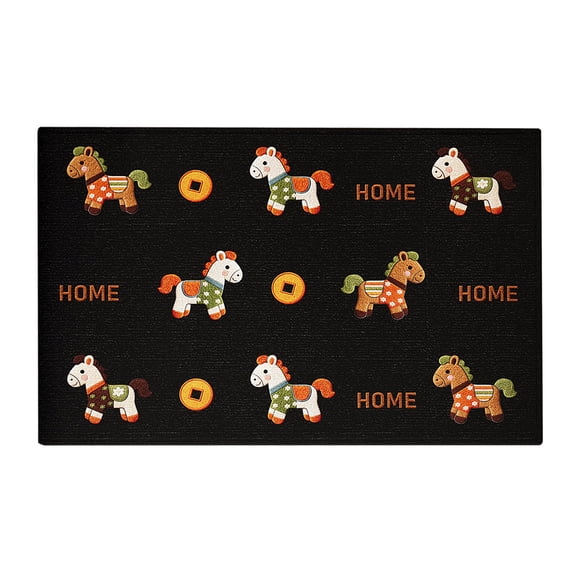 Horse Zodiac Year Themed Area Rug For Home Floor Mat With Modern Design