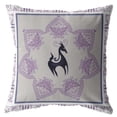 thumbnail image 1 of Horse and Butterflies Indoor/Outdoor Pillow with Removable Cover in Black on Gray16x16, 1 of 2