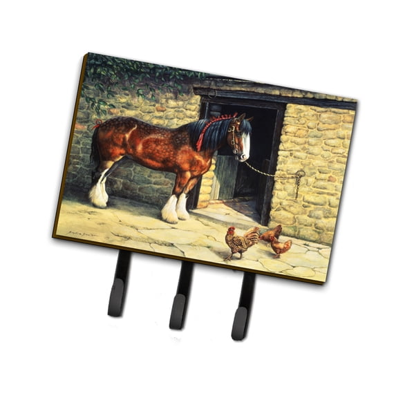 Horse and Chickens by Daphne Baxter Leash or Key Holder