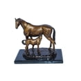 thumbnail image 1 of Horse and Foal Bronze Sculpture on Marble Base 14" x 8" x 13"H, 1 of 11