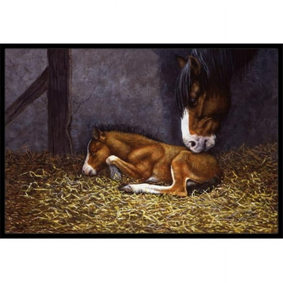 Horse and Her Foal Doormat 18x27