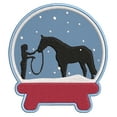 thumbnail image 1 of Horse and Trainer Snow Globe Embroidered DIY Iron on or Sew-on Decorative Patch Badge Emblem Appliques Holiday Stocking Christmas Series, 1 of 1