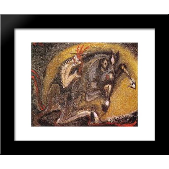 Horse attacked by a fish 20x24 Framed Art Print by Masson, Andre