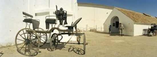 Horse cart in front of a hotel Hotel Cortijo El Esparragal Gerena Seville Seville Province Andalusia Spain Canvas Art - Panoramic Images (36 x 13)