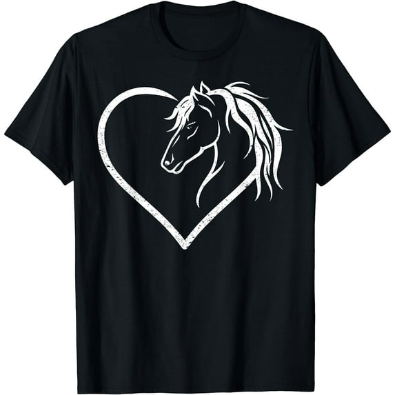 Horse head with a heart - Riding Horse T-Shirt